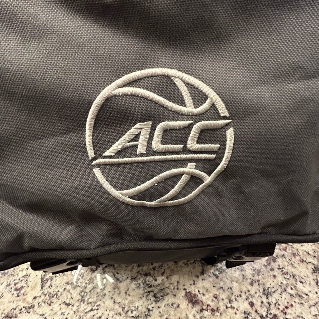 Gray Acc Basketball Embroidered Backpack Lunch Cooler With Buckle Straps Gray Acc Basketball Embroidered Backpack Lunch Cooler With Buckle Straps
